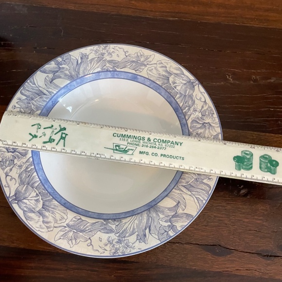 Vintage Waverly Garden Toile pattern soup bowl, Fine Stoneware, Blue Toile - Picture 5 of 6